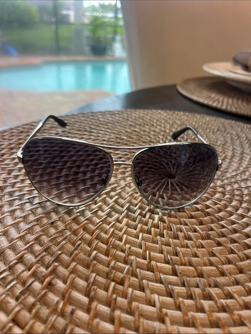 Authentic Tom Ford Charles TF 35 gradient, aviator sunglasses
